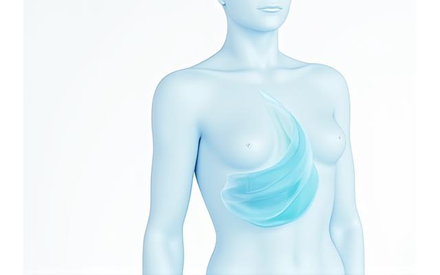 Illustration of a person's torso and lungs with air flowing in and out like gentle waves, symbolizing calm and controlled breathing.