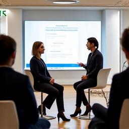 A diverse guest lecture panel in a modern wellness setting, indicating collaboration and specialized knowledge.